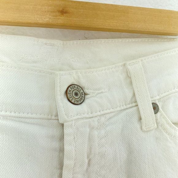 7 For All Man Kind White Denim Shorts - Picture 2 of 4